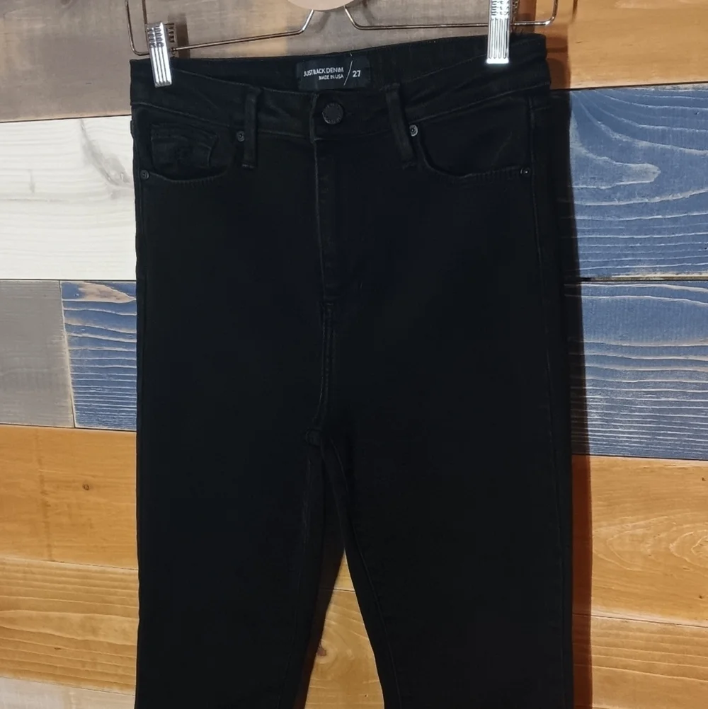 Just Black Denim Jeans Slim Leg 27 Black